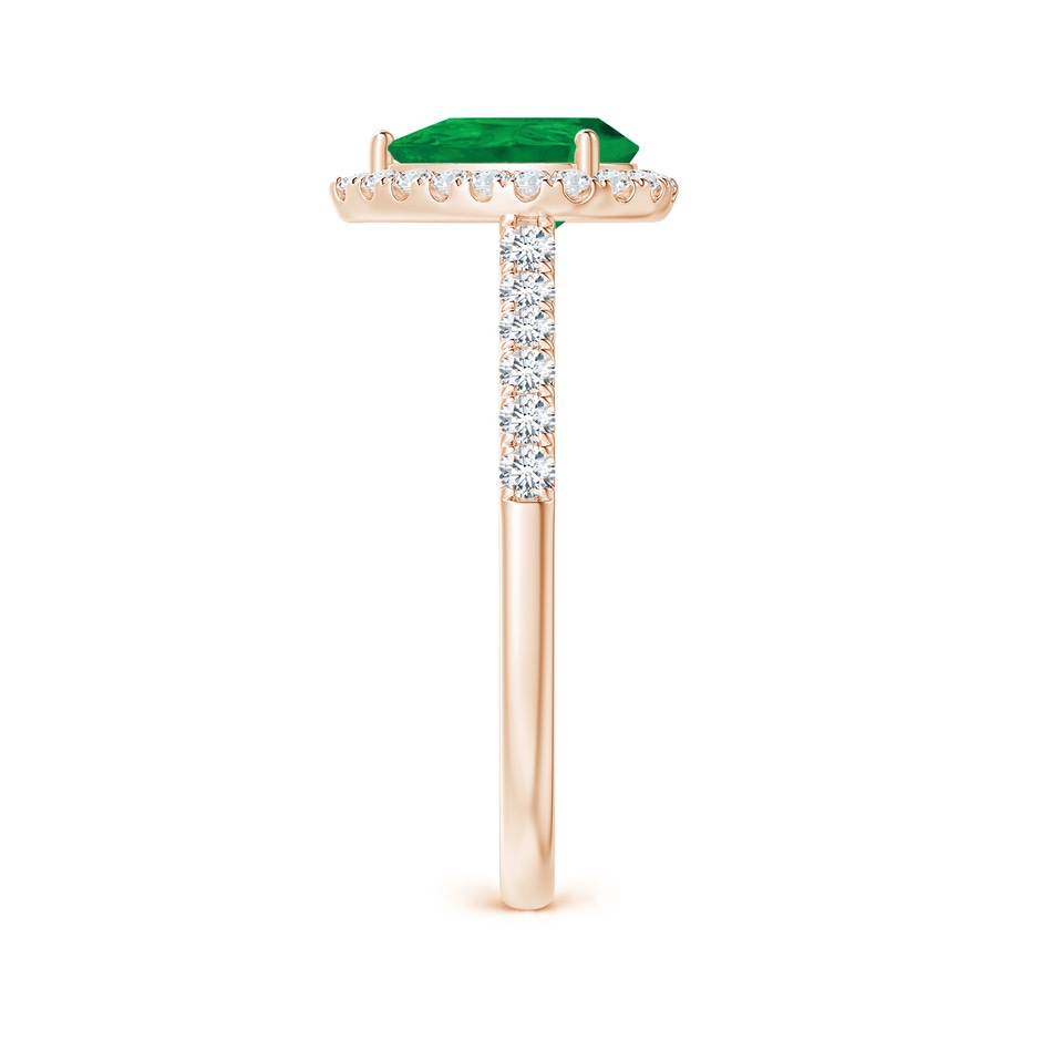 8x6mm AA Pear-Shaped Emerald Halo Engagement Ring in Rose Gold side 299
