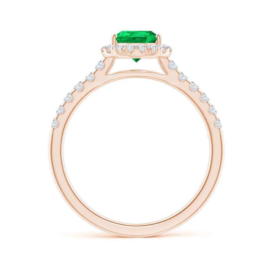 8x6mm AAA Pear-Shaped Emerald Halo Engagement Ring in Rose Gold side 199