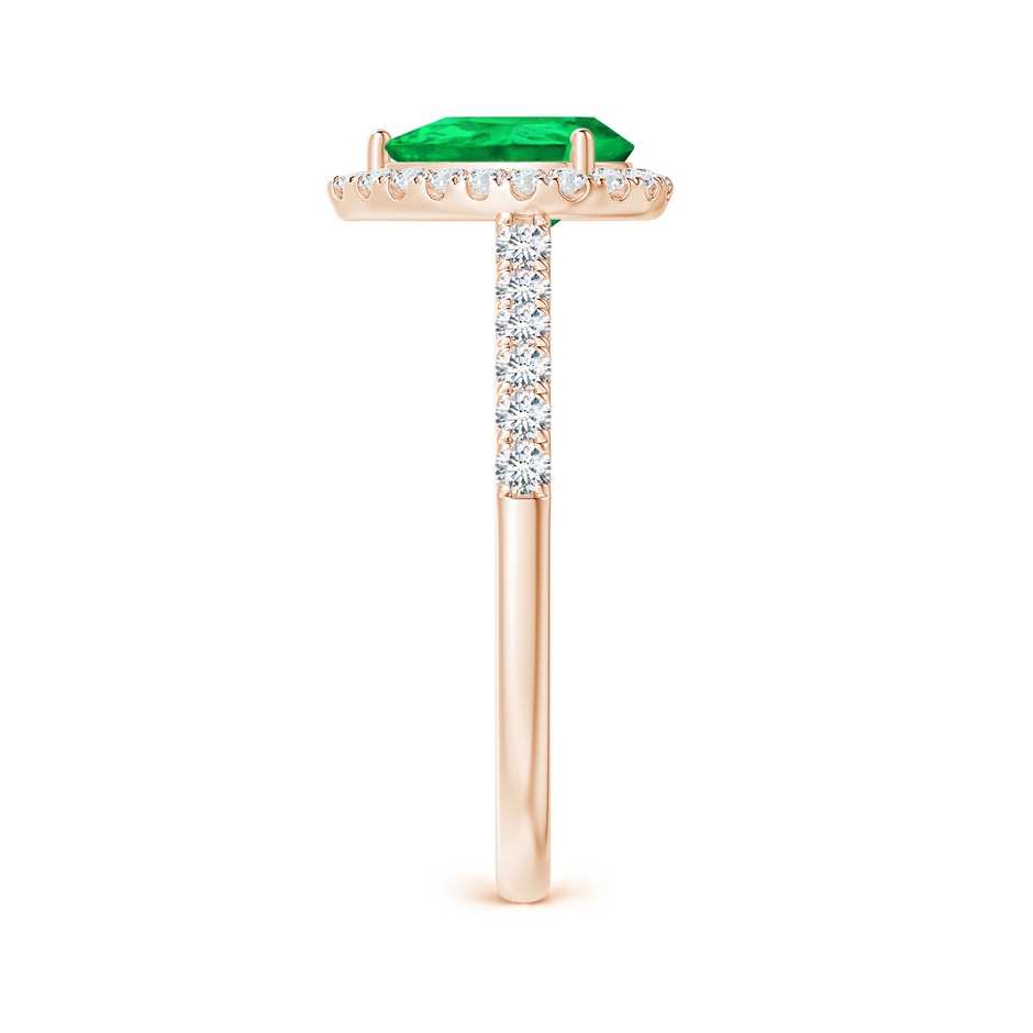 8x6mm AAA Pear-Shaped Emerald Halo Engagement Ring in Rose Gold side 299