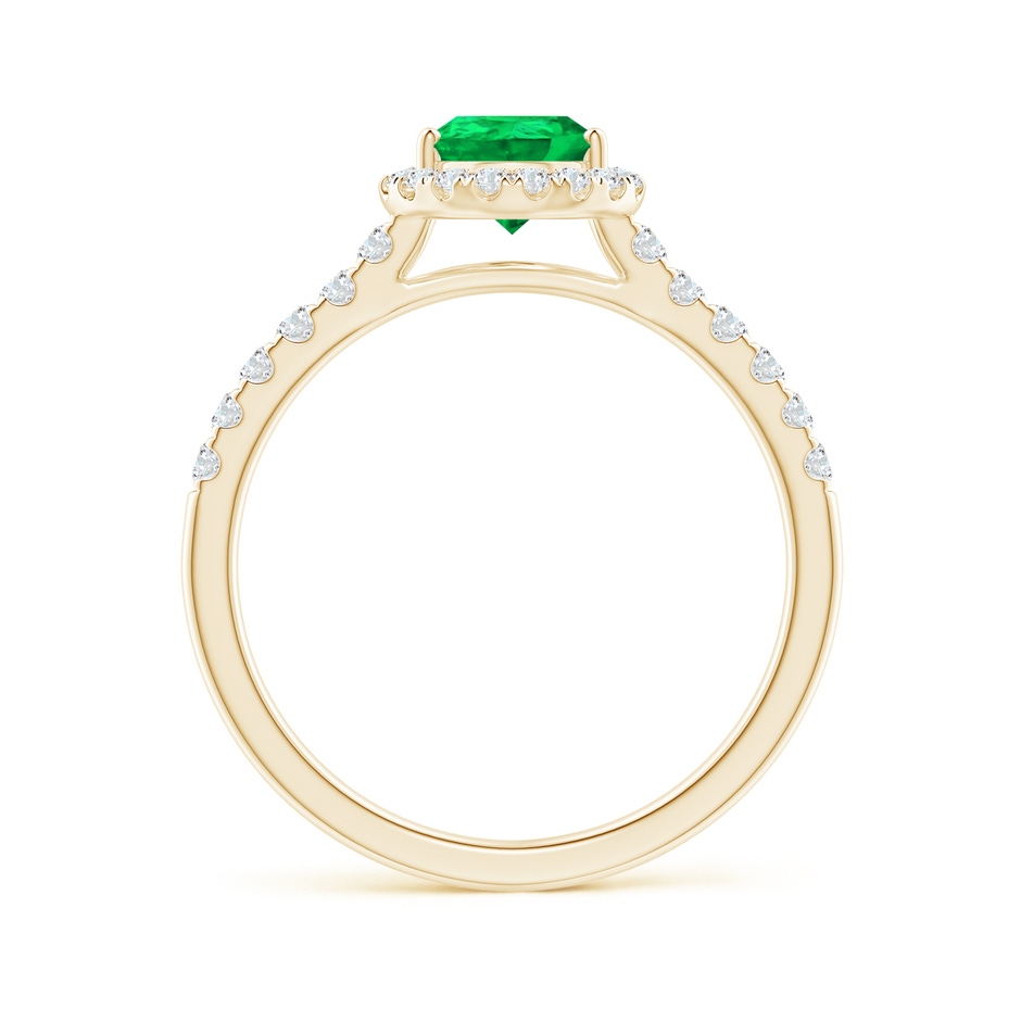 8x6mm AAA Pear-Shaped Emerald Halo Engagement Ring in Yellow Gold side 199