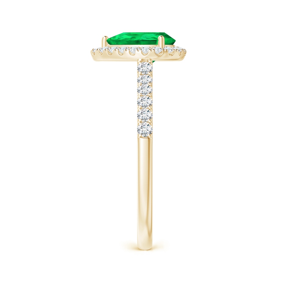 8x6mm AAA Pear-Shaped Emerald Halo Engagement Ring in Yellow Gold side 299