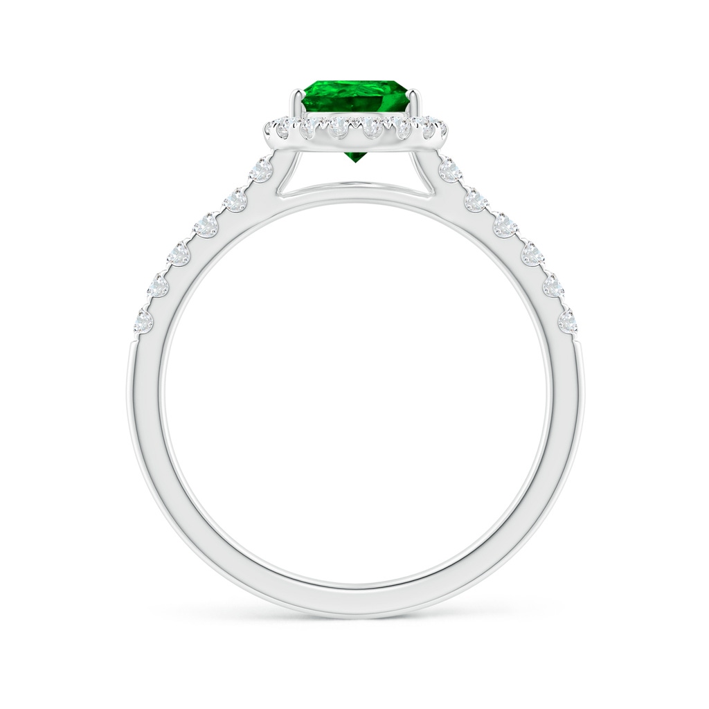 8x6mm AAAA Pear-Shaped Emerald Halo Engagement Ring in P950 Platinum Side 199