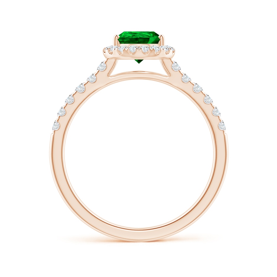 8x6mm AAAA Pear-Shaped Emerald Halo Engagement Ring in Rose Gold side 199
