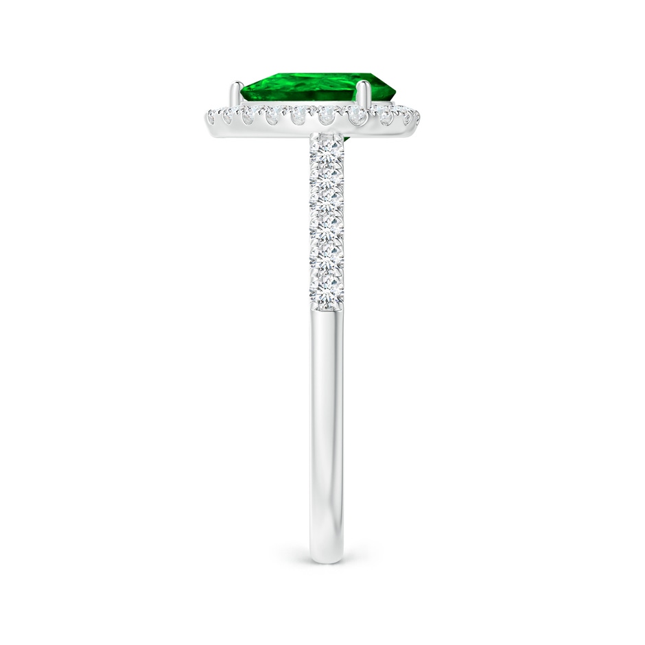 8x6mm AAAA Pear-Shaped Emerald Halo Engagement Ring in White Gold side 299