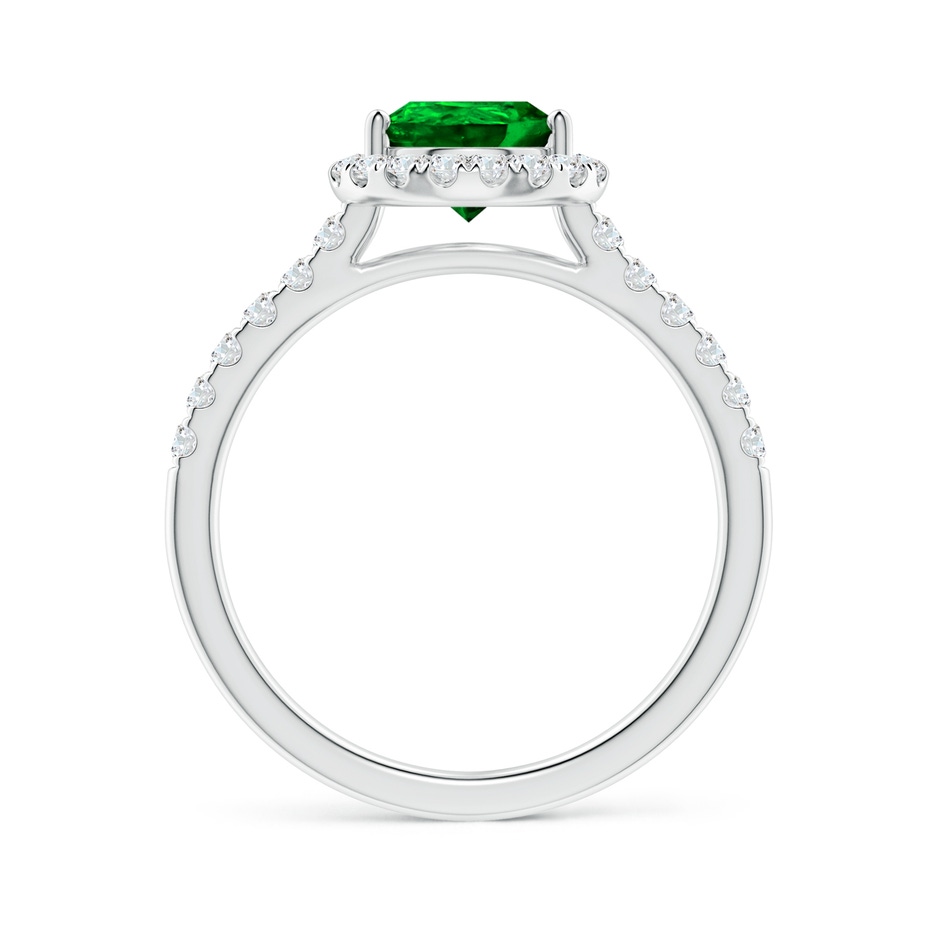 9x7mm AAAA Pear-Shaped Emerald Halo Engagement Ring in P950 Platinum side 199