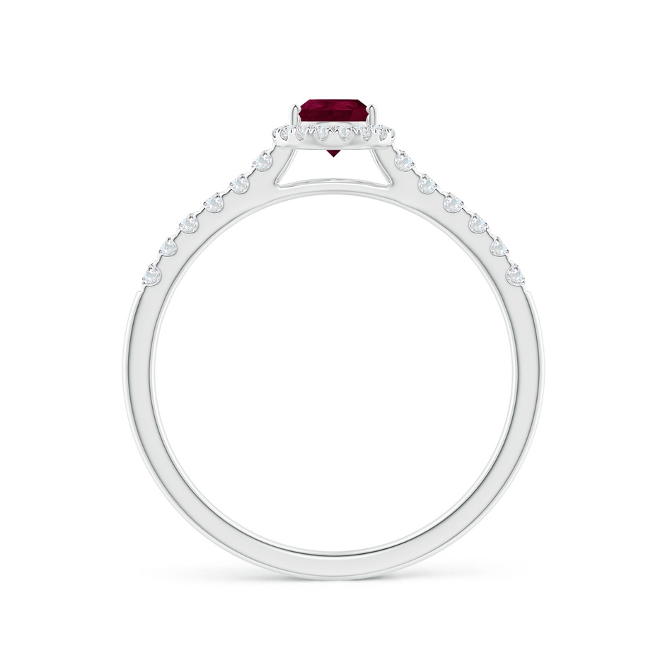 6x4mm A Pear-Shaped Ruby Halo Engagement Ring in P950 Platinum side 1