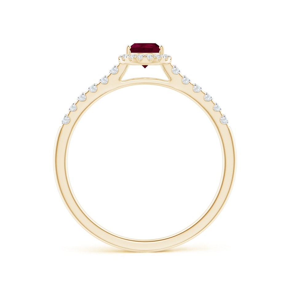 6x4mm A Pear-Shaped Ruby Halo Engagement Ring in Yellow Gold side 1