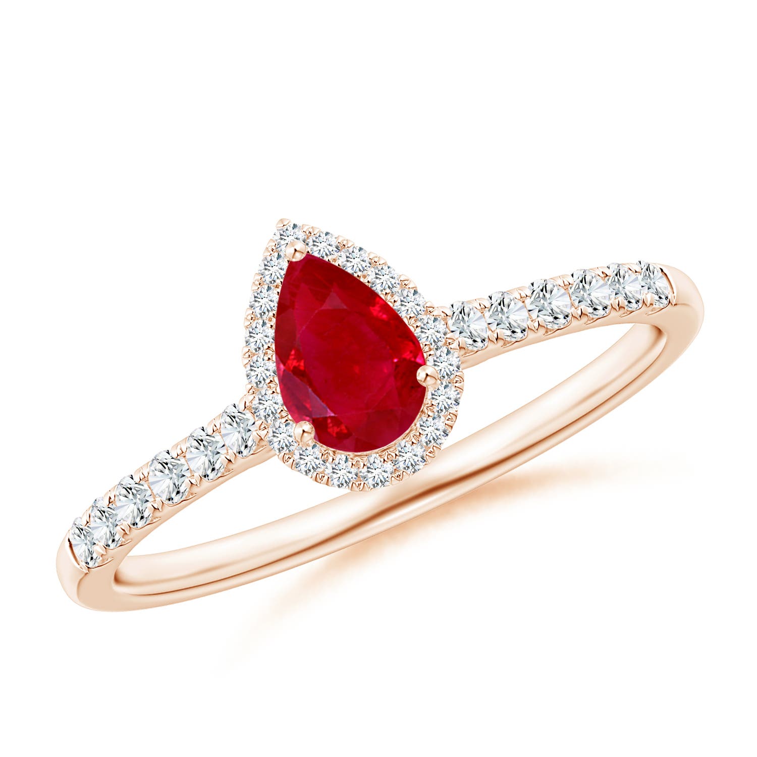 AAA - Ruby / 0.6 CT / 14 KT Rose Gold