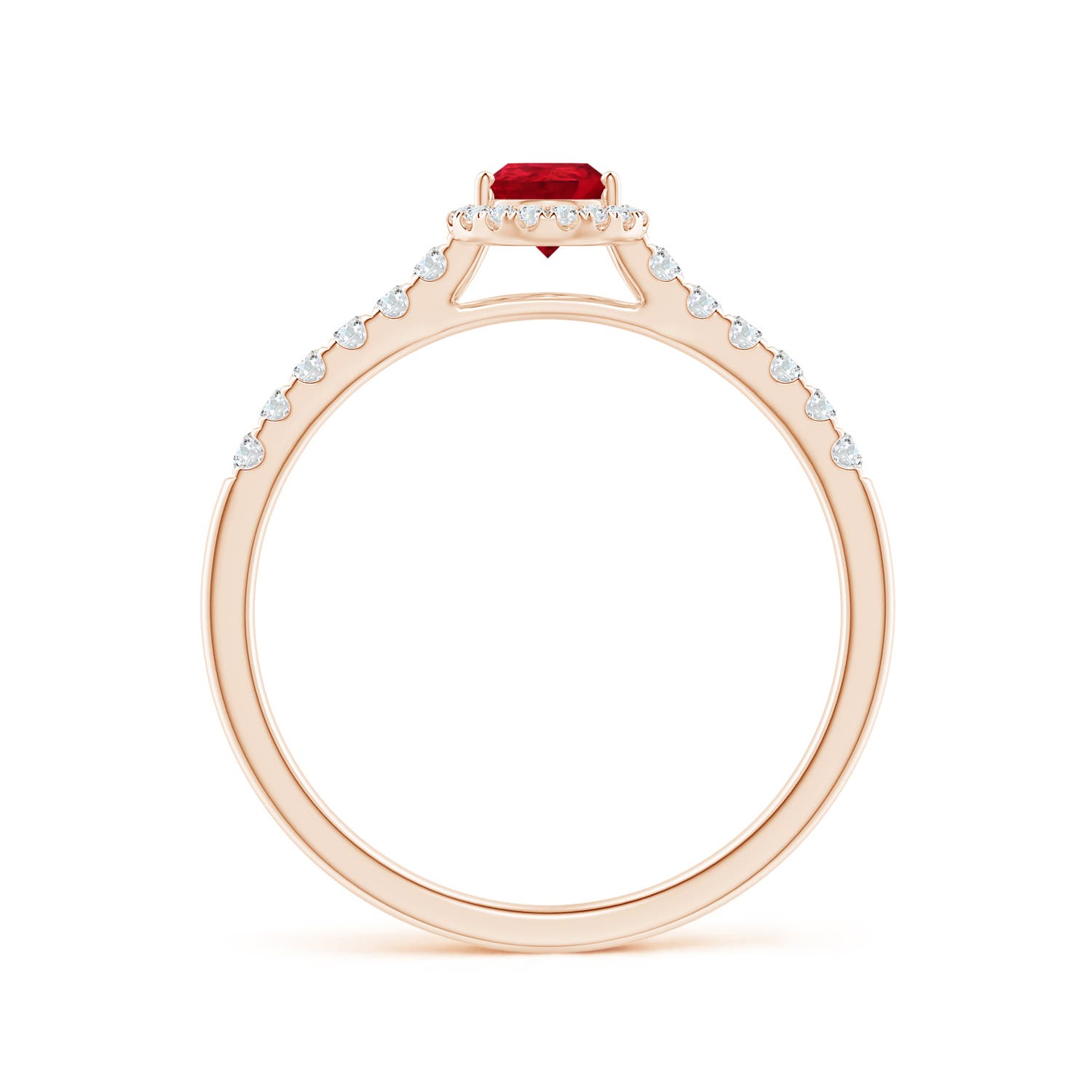 AAA - Ruby / 0.6 CT / 14 KT Rose Gold