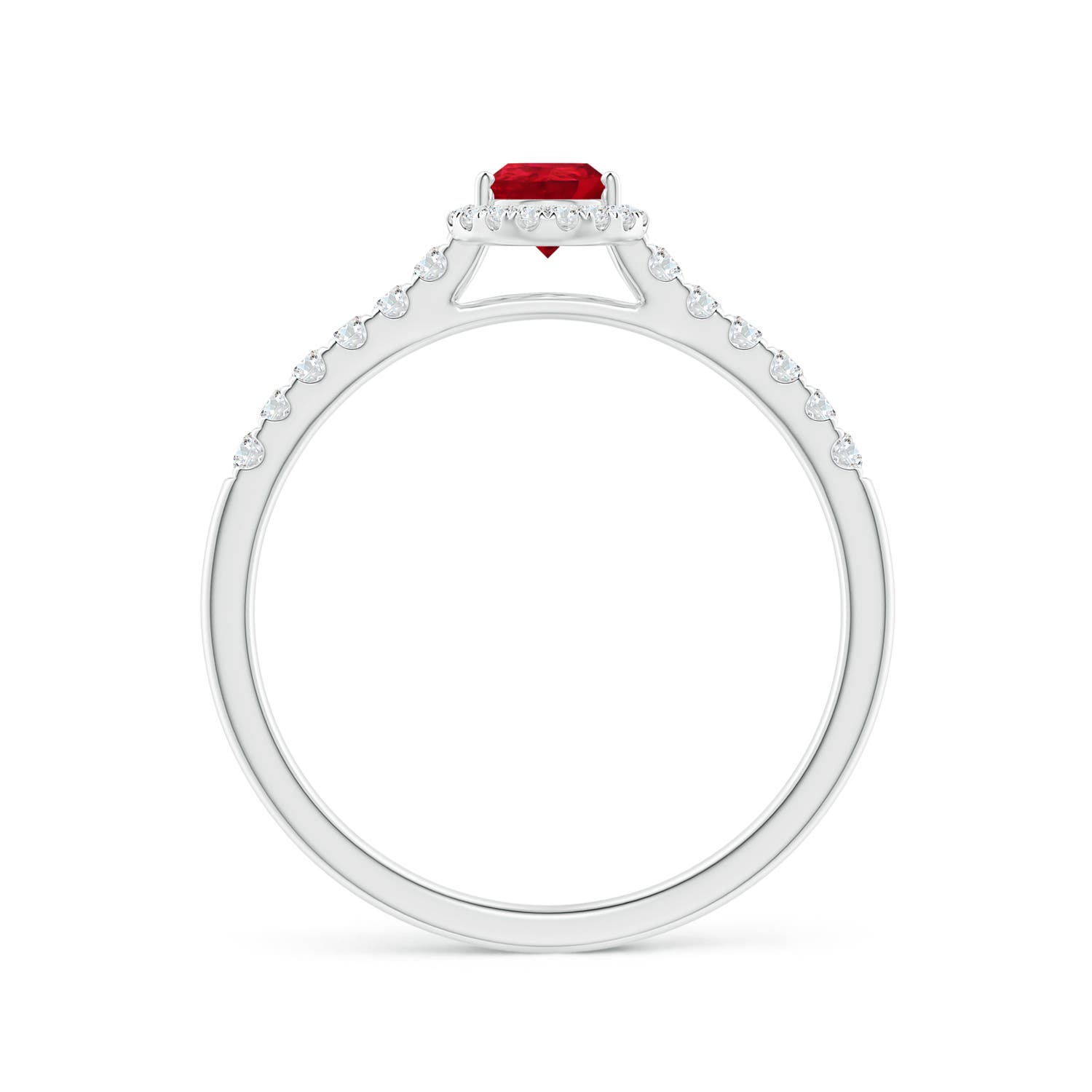 AAA - Ruby / 0.6 CT / 14 KT White Gold