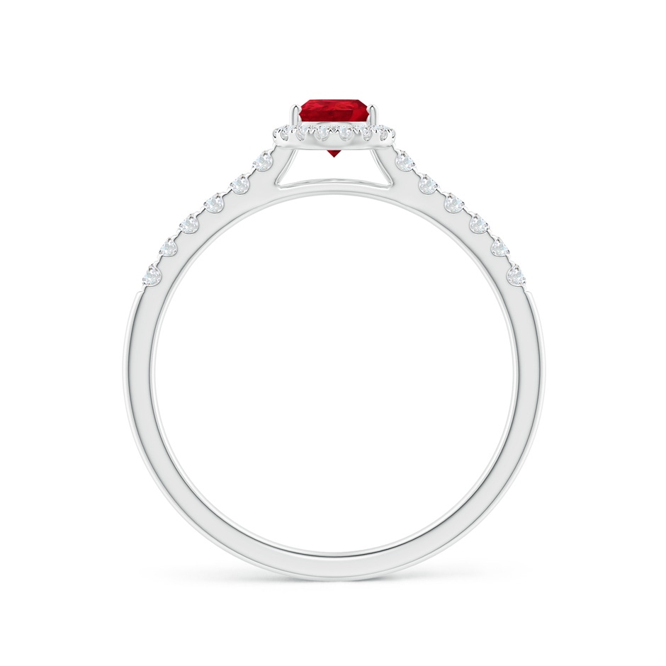 6x4mm AAA Pear-Shaped Ruby Halo Engagement Ring in White Gold side 1