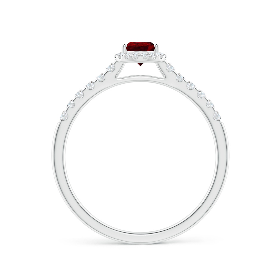 6x4mm AAAA Pear-Shaped Ruby Halo Engagement Ring in P950 Platinum side 1