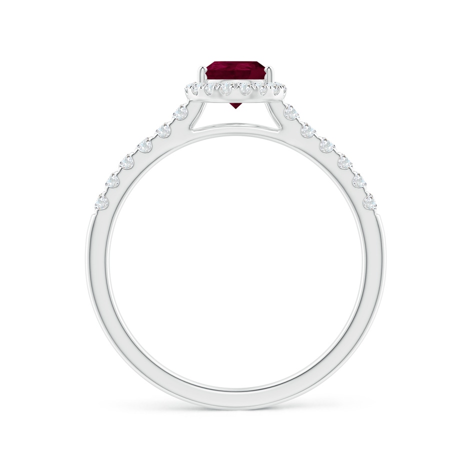 7x5mm A Pear-Shaped Ruby Halo Engagement Ring in P950 Platinum side 1