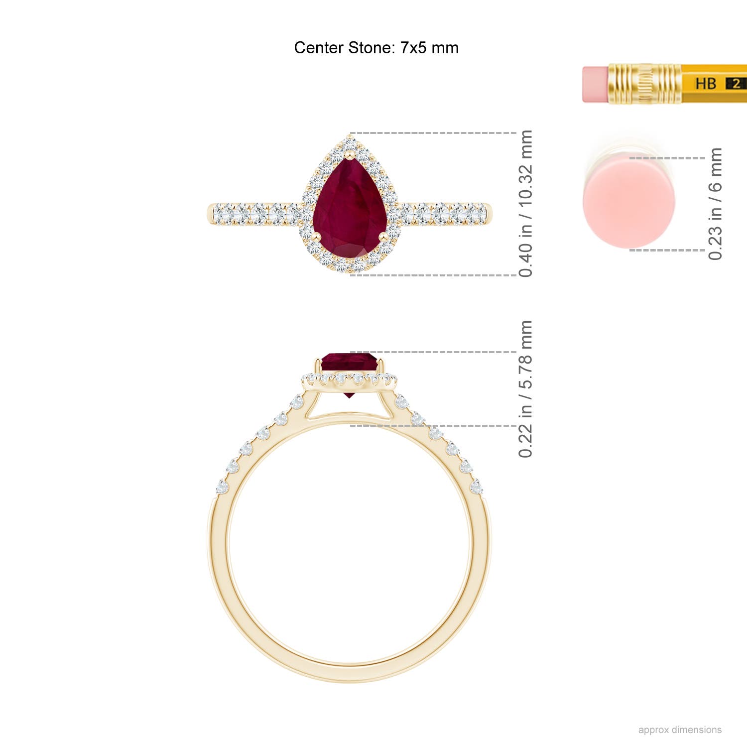 A - Ruby / 1.08 CT / 14 KT Yellow Gold