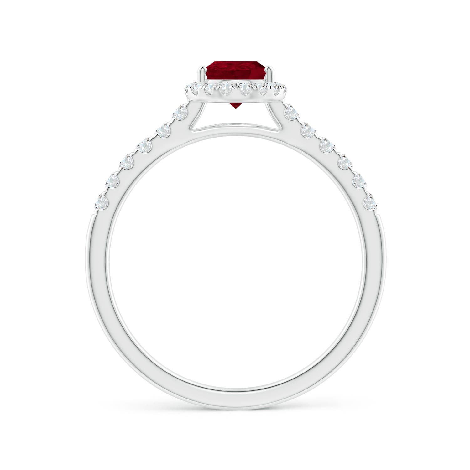 AA - Ruby / 1.08 CT / 14 KT White Gold