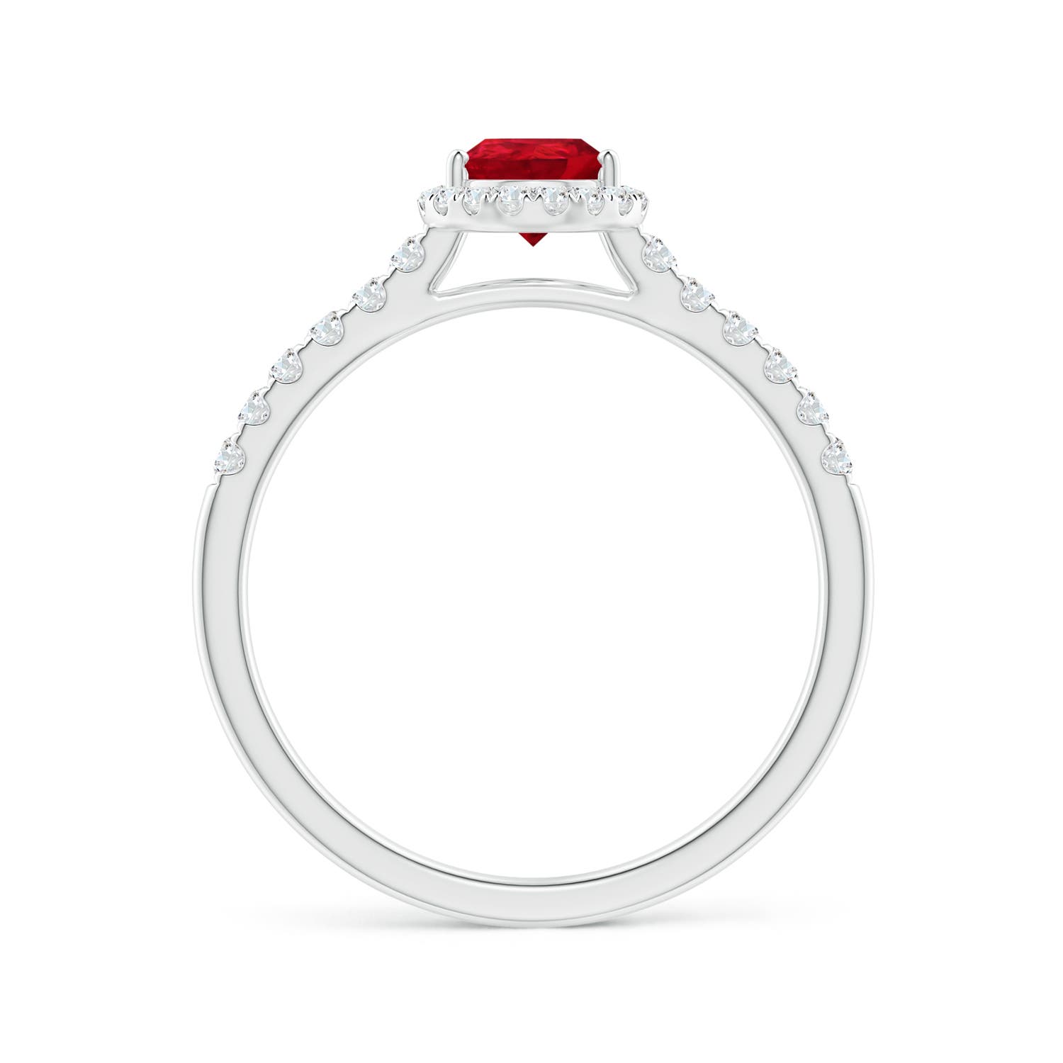 AAA - Ruby / 1.08 CT / 14 KT White Gold