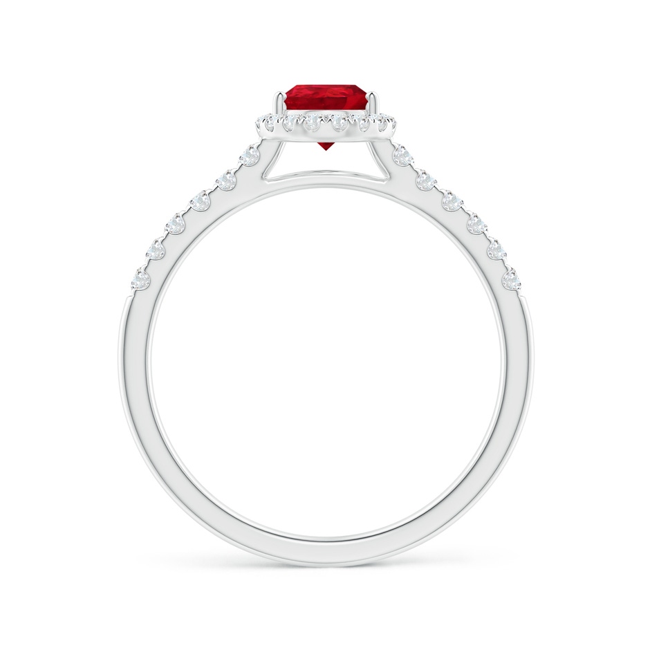 7x5mm AAA Pear-Shaped Ruby Halo Engagement Ring in White Gold side 1