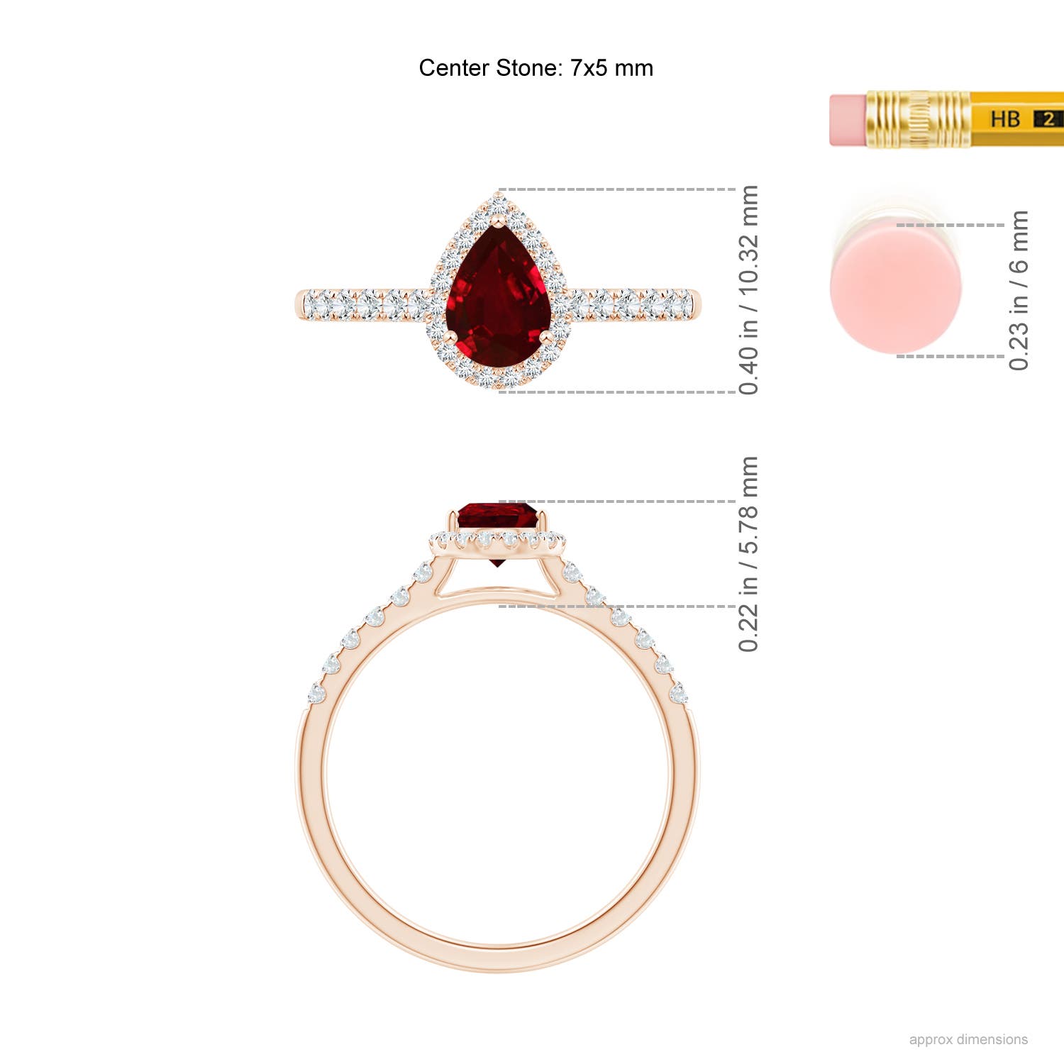 AAAA - Ruby / 1.08 CT / 14 KT Rose Gold