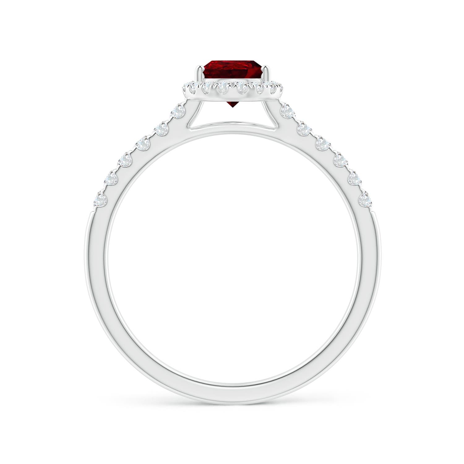 AAAA - Ruby / 1.08 CT / 14 KT White Gold