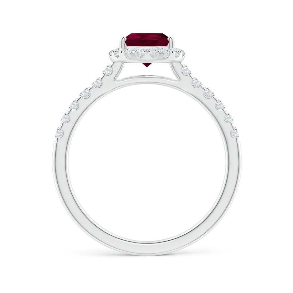 8x6mm A Pear-Shaped Ruby Halo Engagement Ring in White Gold side 1