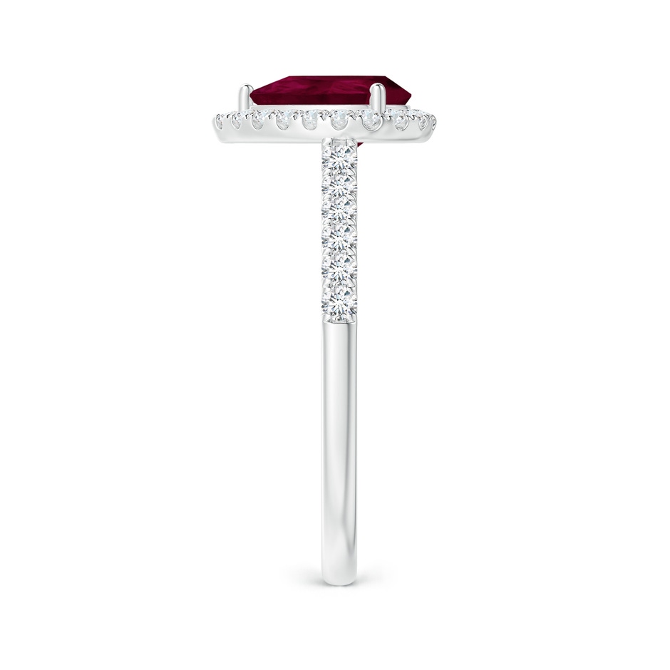 8x6mm A Pear-Shaped Ruby Halo Engagement Ring in White Gold side 2