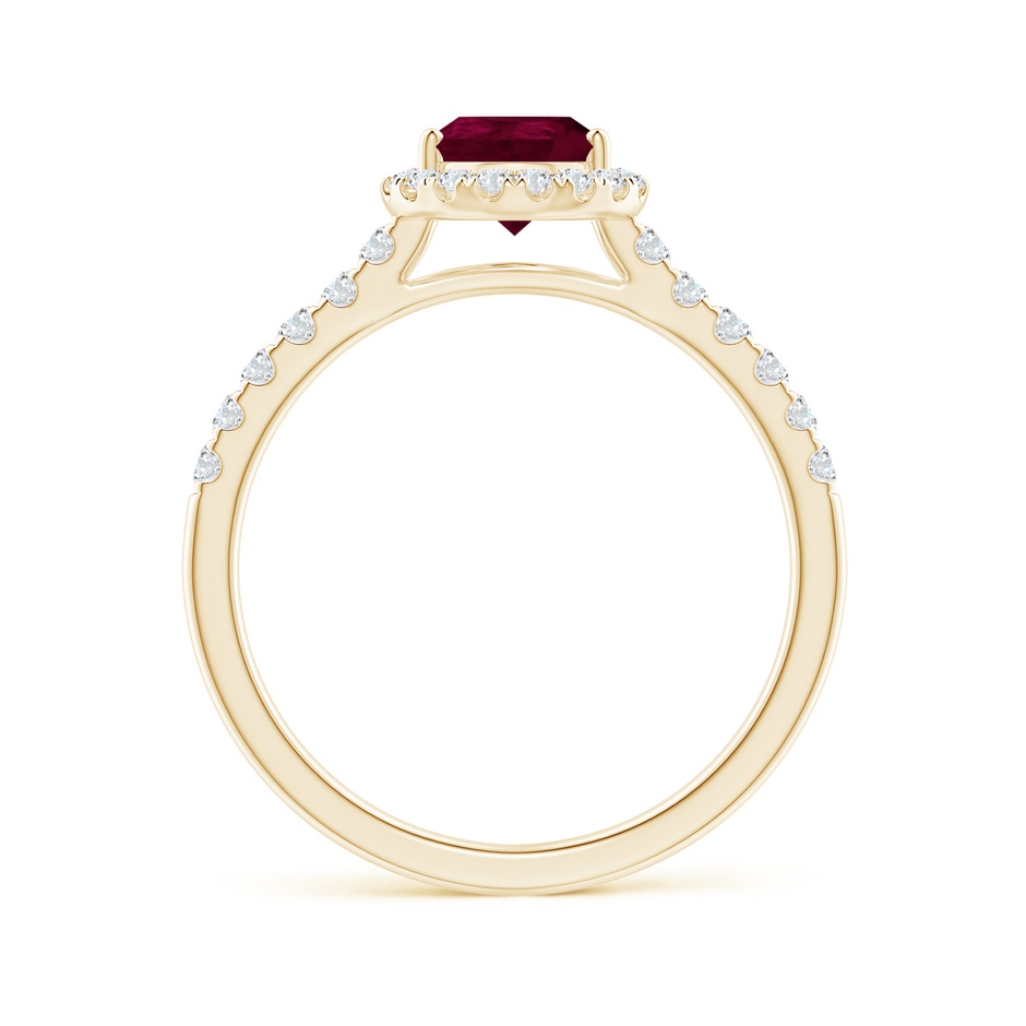 8x6mm A Pear-Shaped Ruby Halo Engagement Ring in Yellow Gold side 1