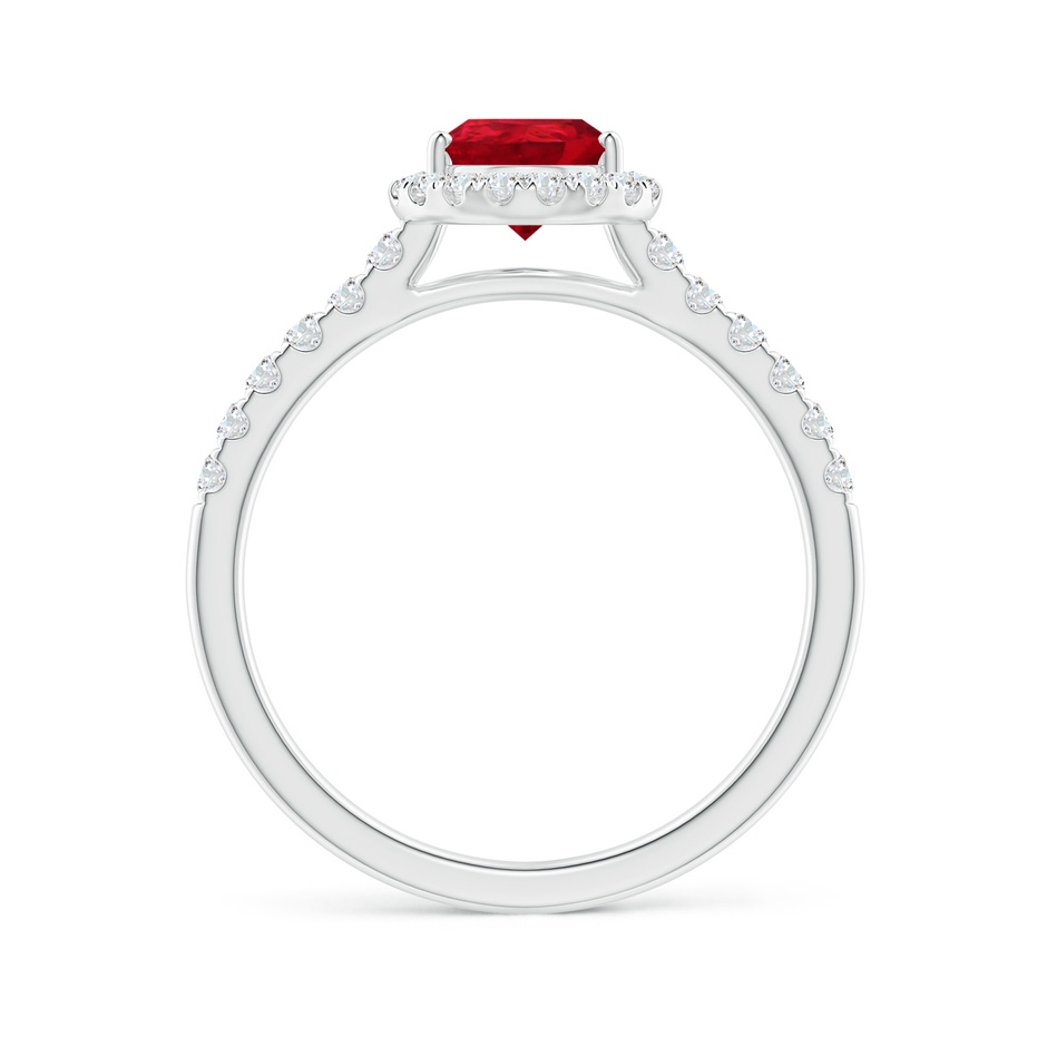 8x6mm AAA Pear-Shaped Ruby Halo Engagement Ring in P950 Platinum side 1
