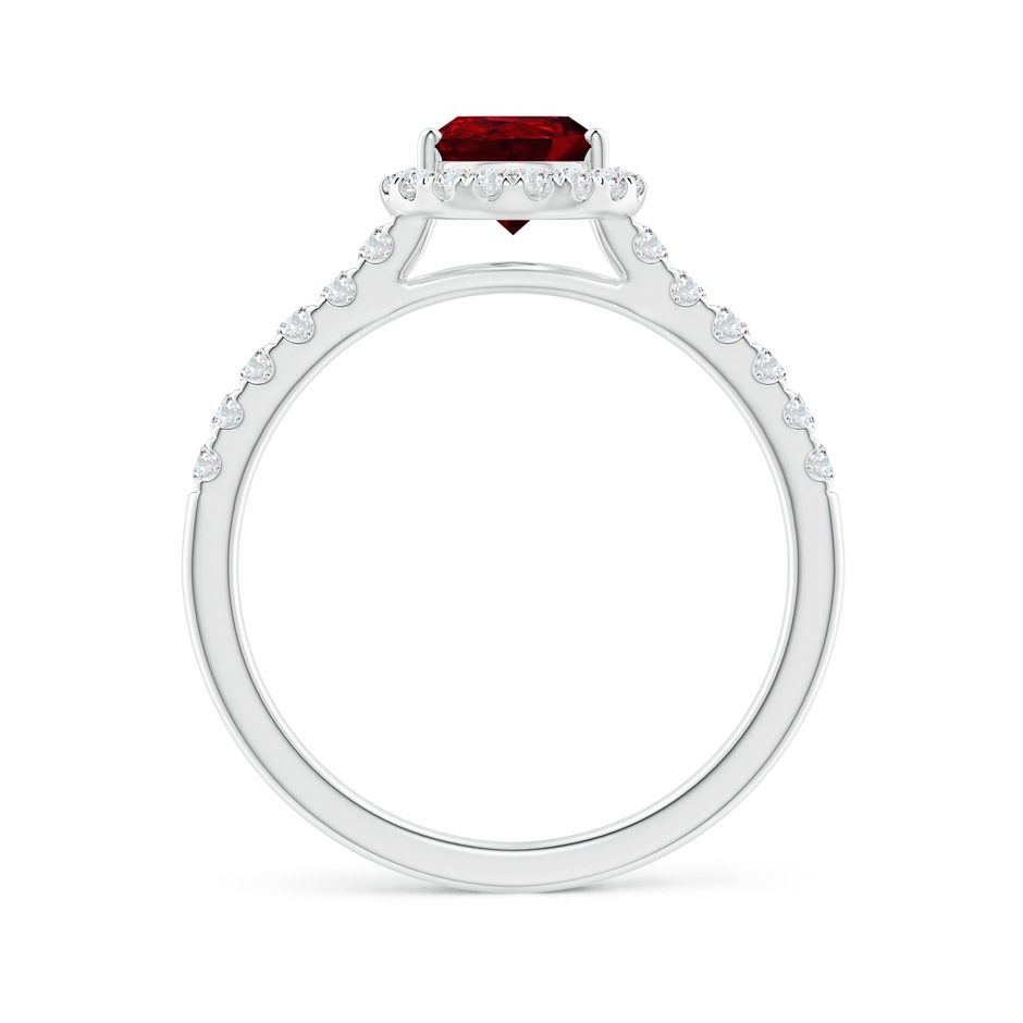8x6mm AAAA Pear-Shaped Ruby Halo Engagement Ring in P950 Platinum side 1