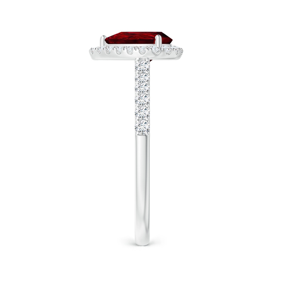 8x6mm AAAA Pear-Shaped Ruby Halo Engagement Ring in P950 Platinum side 2