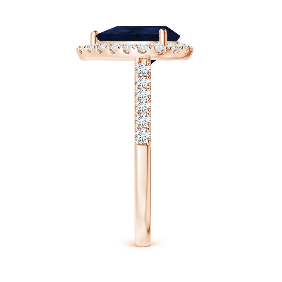 10x8mm A Pear-Shaped Sapphire Halo Engagement Ring in Rose Gold side 299