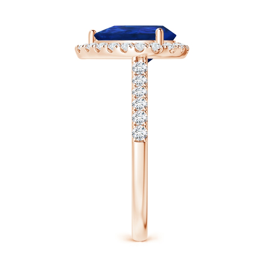 10x8mm AAA Pear-Shaped Sapphire Halo Engagement Ring in Rose Gold side 299