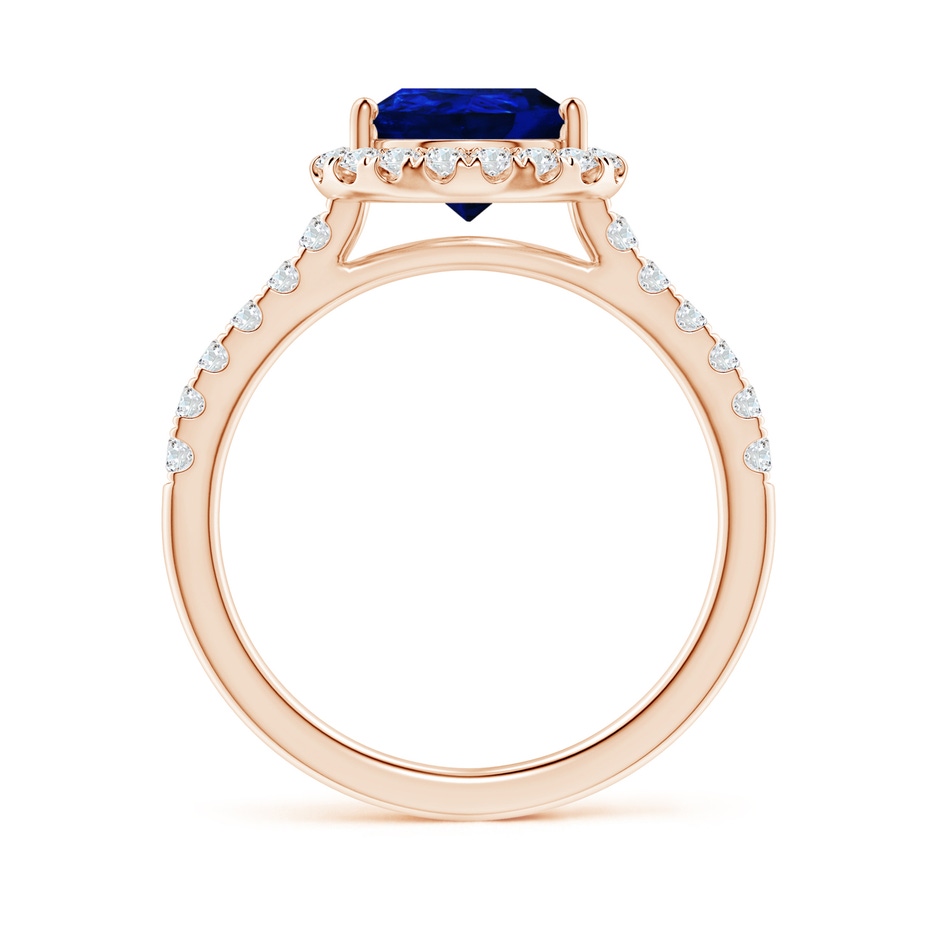 10x8mm AAAA Pear-Shaped Sapphire Halo Engagement Ring in 18K Rose Gold side 199