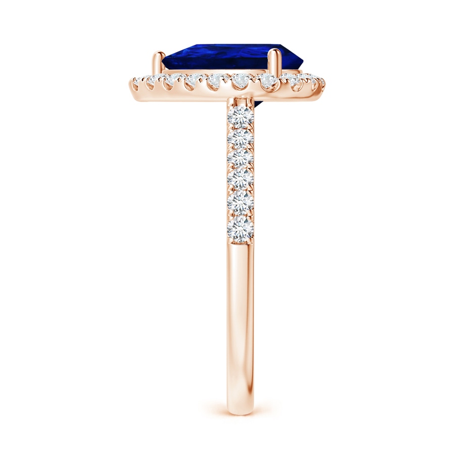 10x8mm AAAA Pear-Shaped Sapphire Halo Engagement Ring in 18K Rose Gold side 299