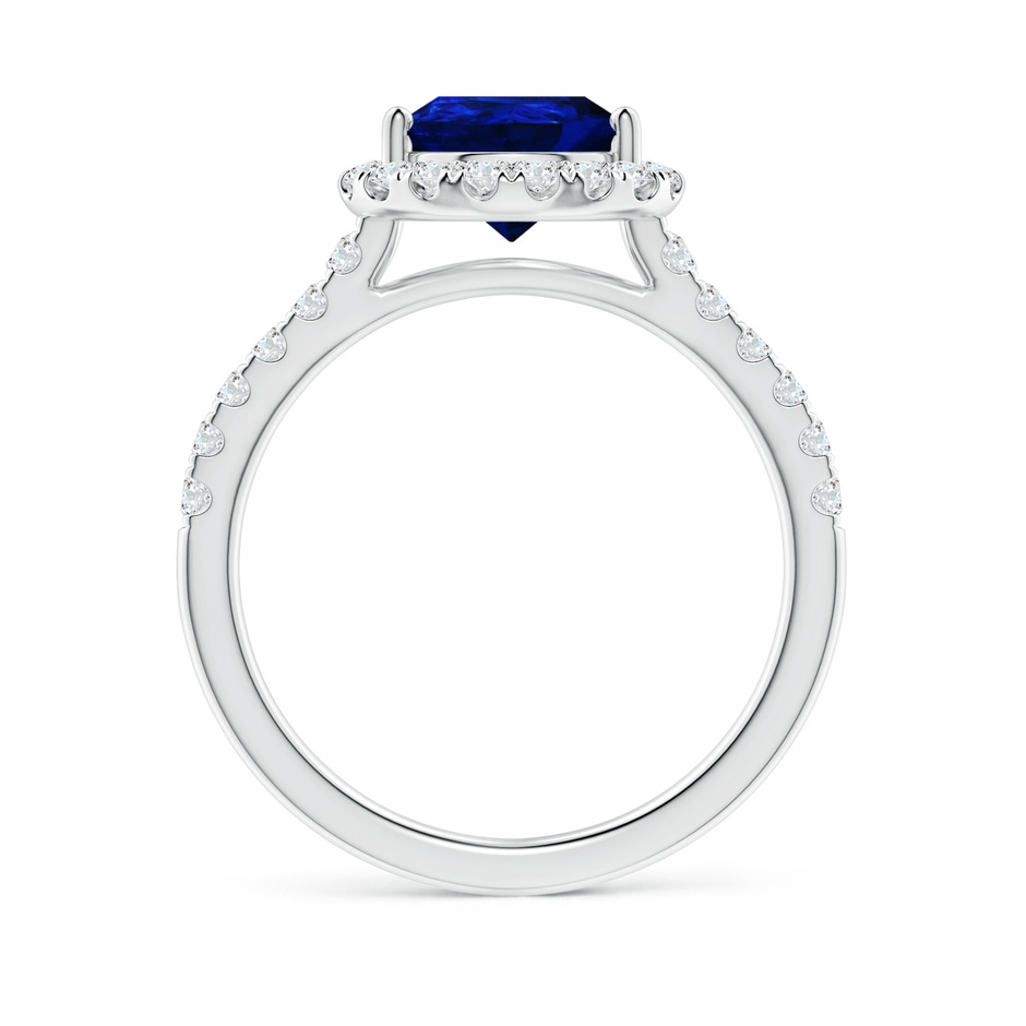 10x8mm Lab-Grown Pear-Shaped Sapphire Halo Engagement Ring in 18K White Gold side 199