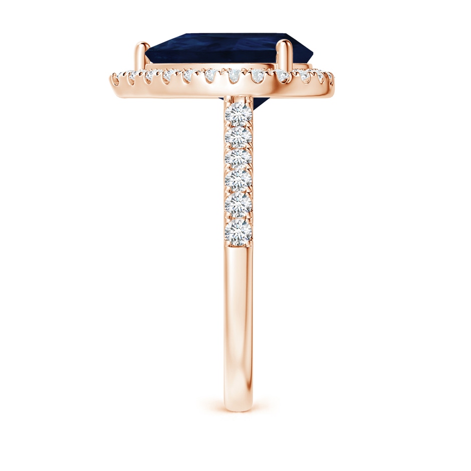 12x10mm A Pear-Shaped Sapphire Halo Engagement Ring in Rose Gold side 299