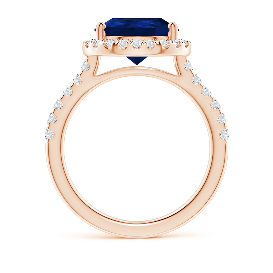 12x10mm AA Pear-Shaped Sapphire Halo Engagement Ring in 18K Rose Gold side 199