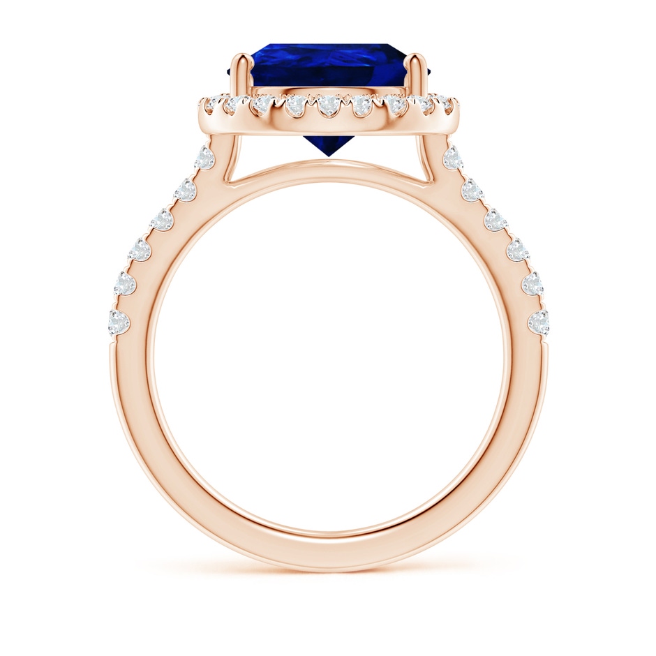 12x10mm Lab-Grown Pear-Shaped Sapphire Halo Engagement Ring in Rose Gold side 199