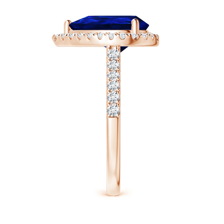 12x10mm Lab-Grown Pear-Shaped Sapphire Halo Engagement Ring in Rose Gold side 299