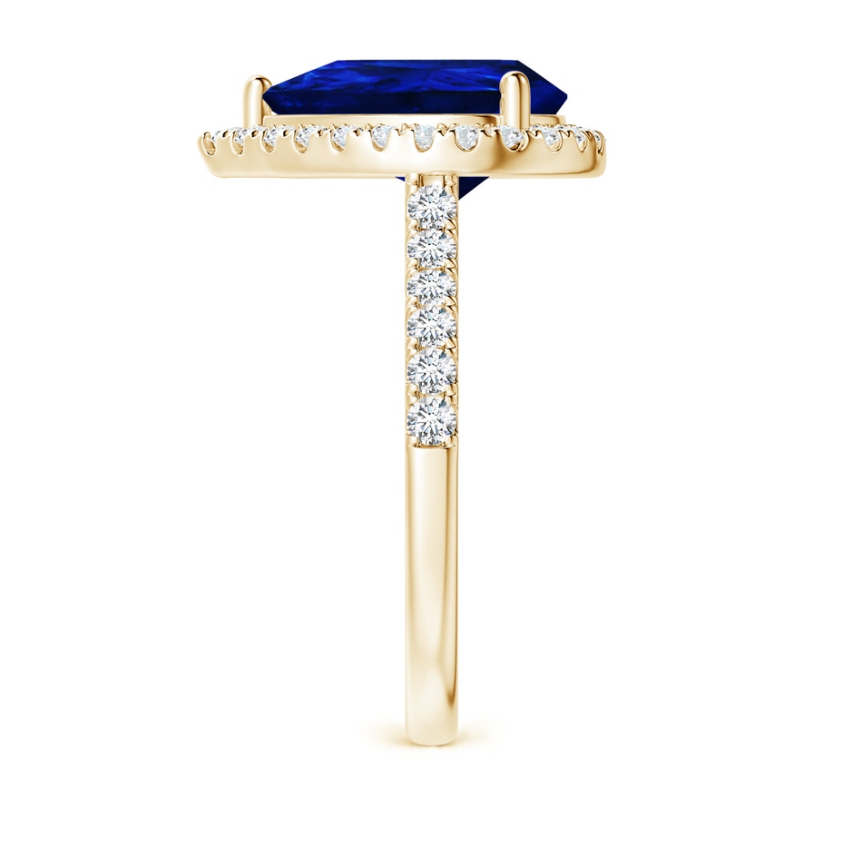12x10mm Lab-Grown Pear-Shaped Sapphire Halo Engagement Ring in Yellow Gold side 299