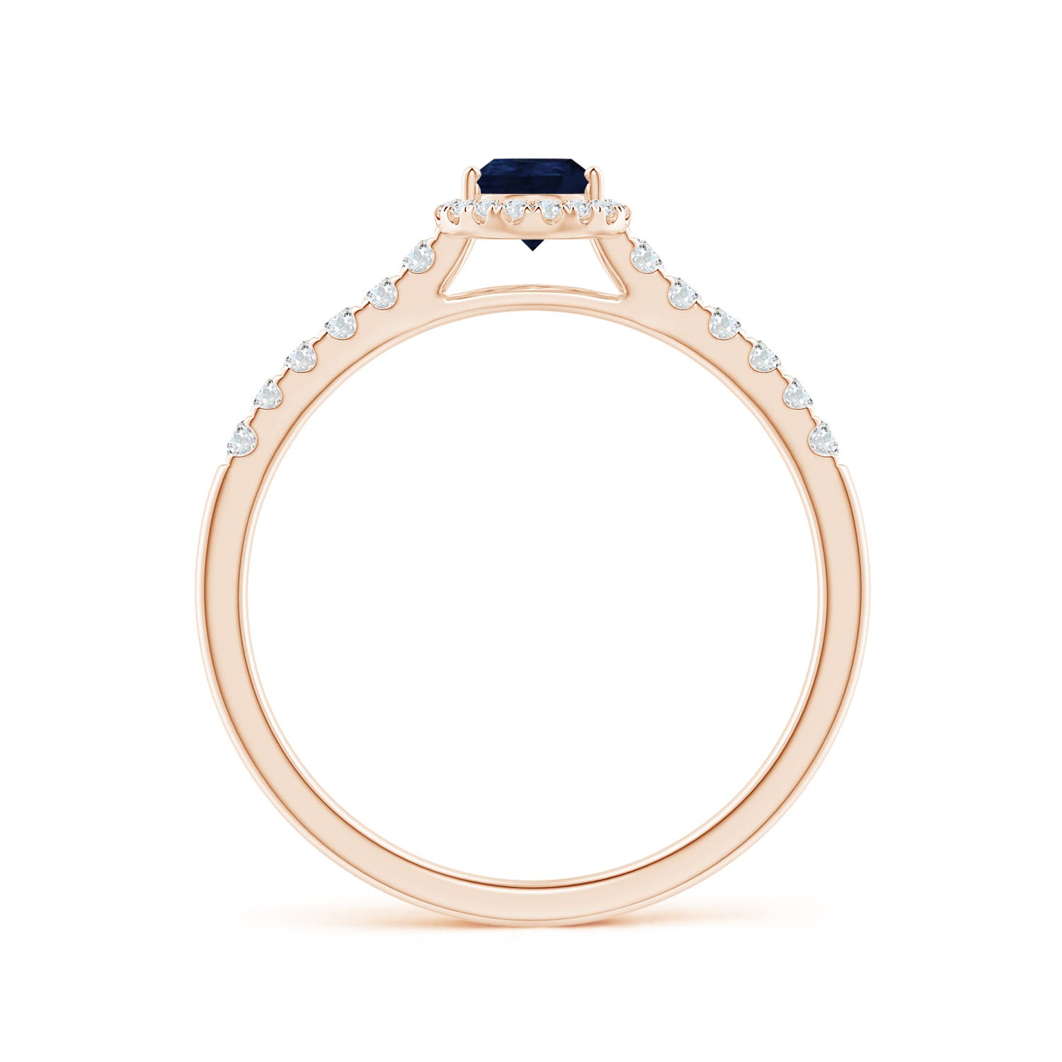 A - Blue Sapphire / 0.6 CT / 14 KT Rose Gold