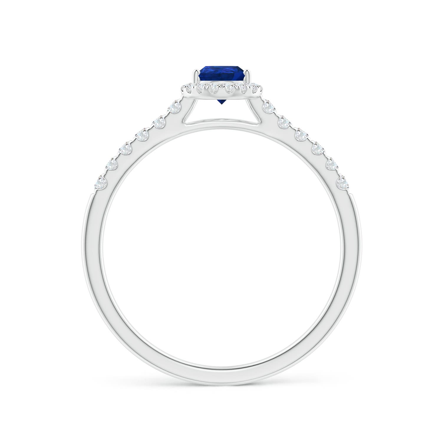 AAA - Blue Sapphire / 0.6 CT / 14 KT White Gold