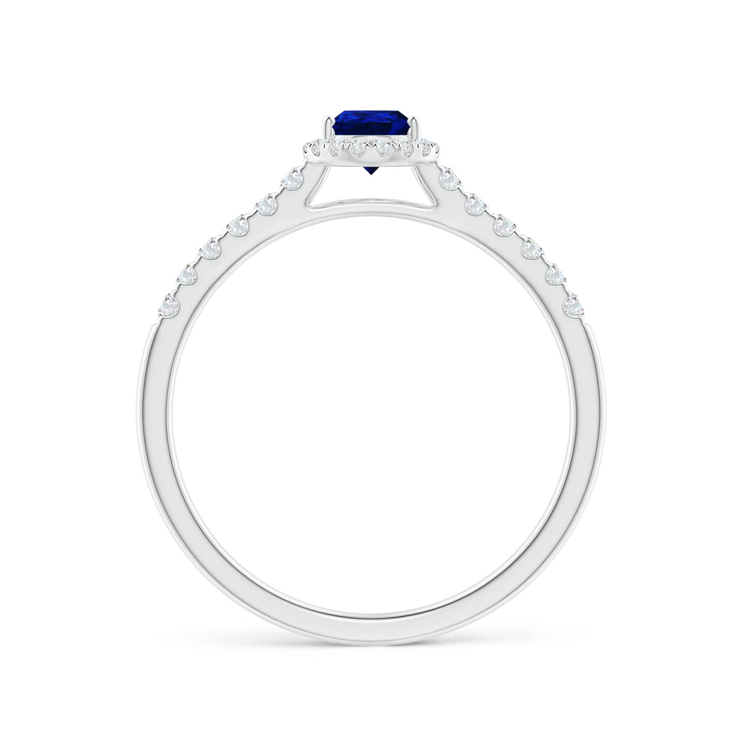 AAAA - Blue Sapphire / 0.6 CT / 14 KT White Gold