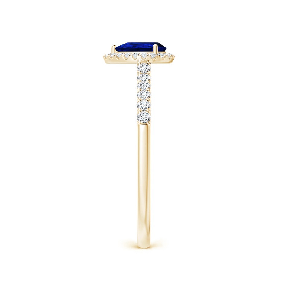 6x4mm AAAA Pear-Shaped Sapphire Halo Engagement Ring in Yellow Gold side 299