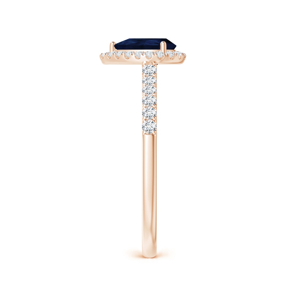 7x5mm A Pear-Shaped Sapphire Halo Engagement Ring in Rose Gold side 299