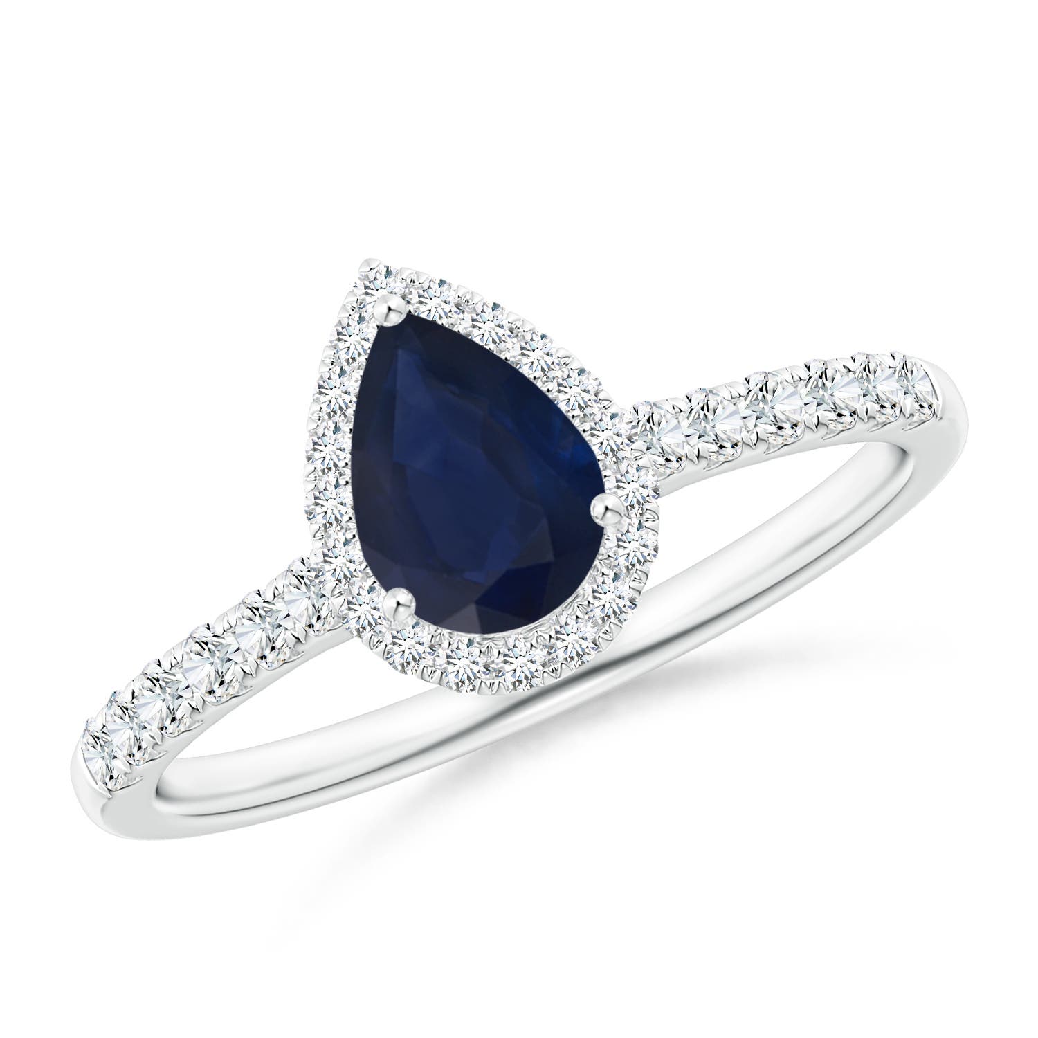 A - Blue Sapphire / 1.03 CT / 14 KT White Gold