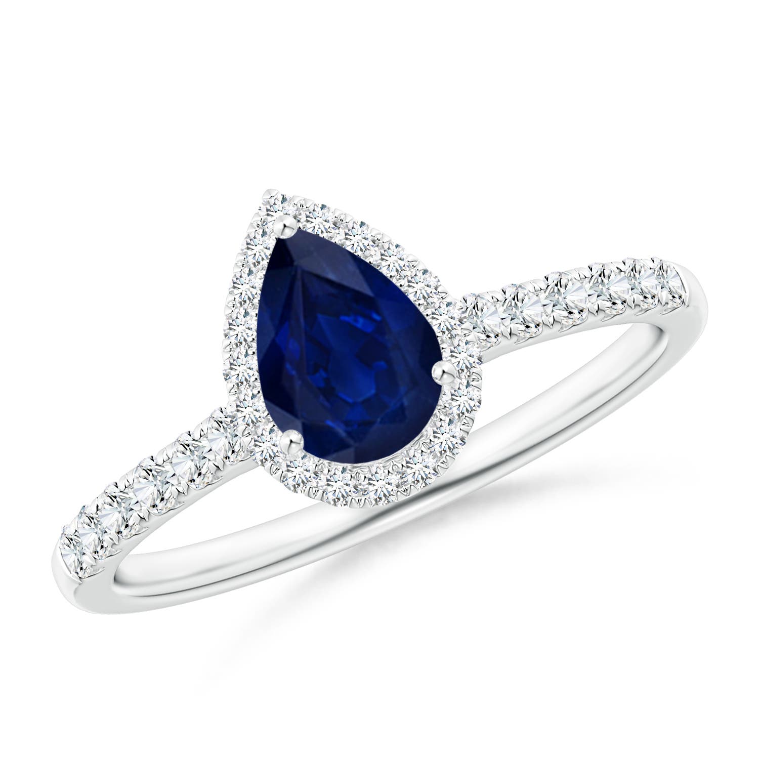 AA - Blue Sapphire / 1.03 CT / 14 KT White Gold