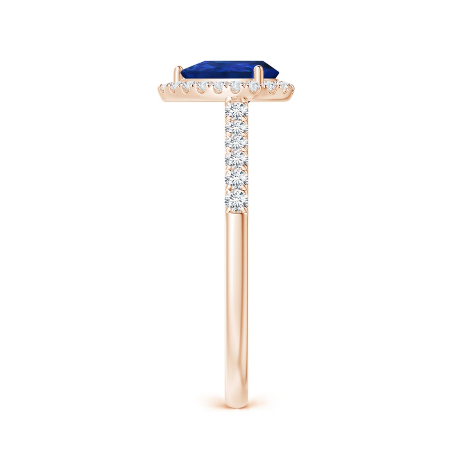 7x5mm AAA Pear-Shaped Sapphire Halo Engagement Ring in Rose Gold side 299