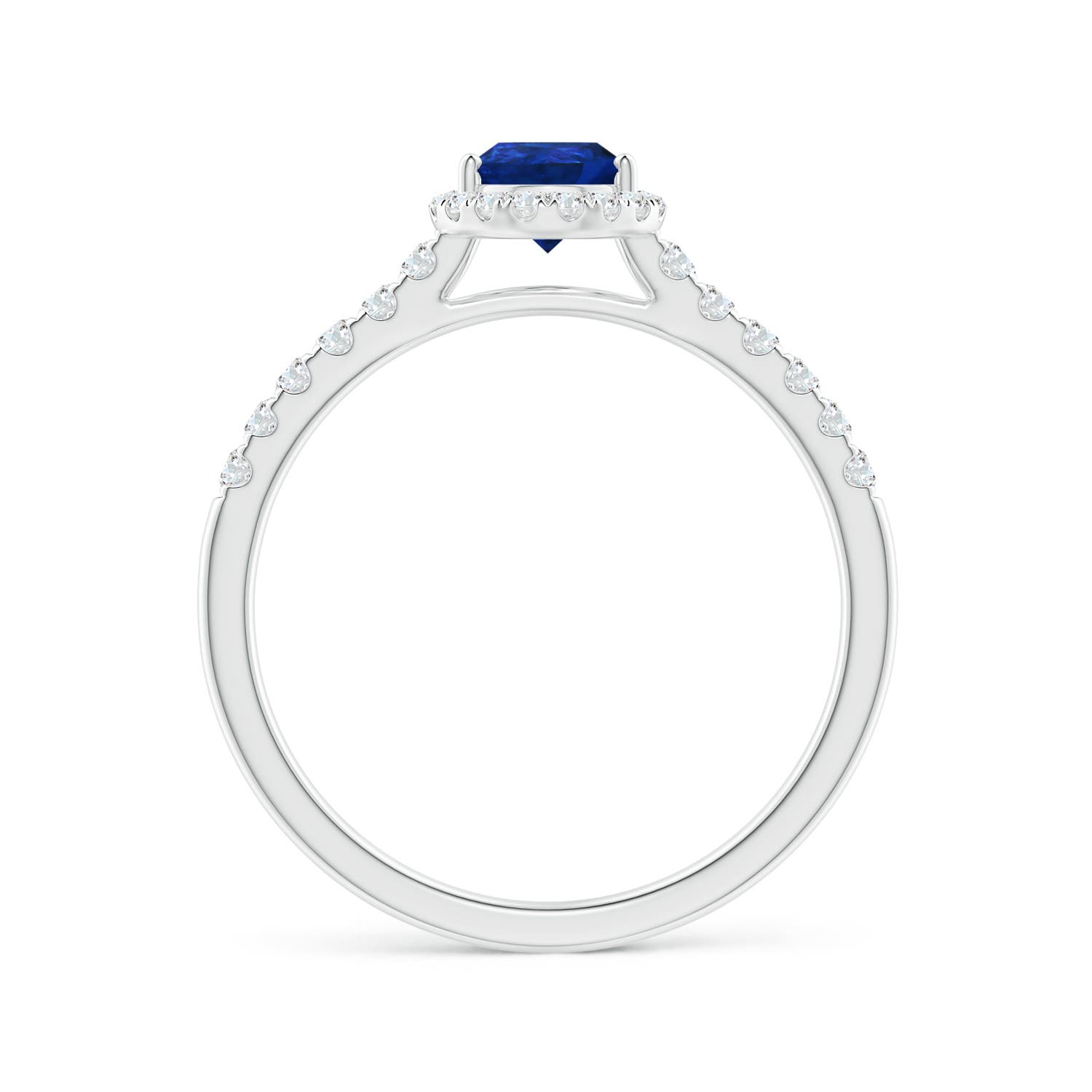 AAA - Blue Sapphire / 1.03 CT / 14 KT White Gold