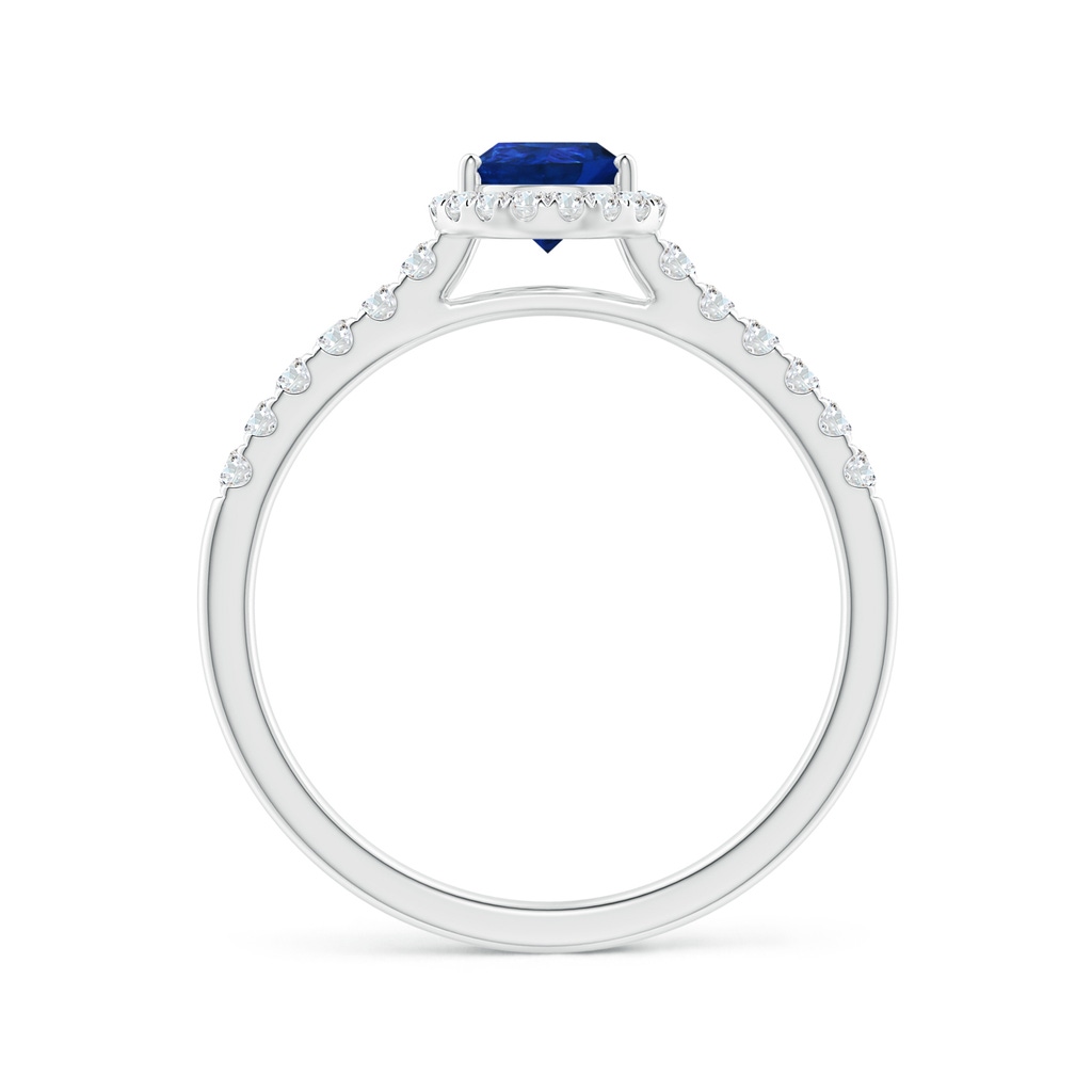 7x5mm AAA Pear-Shaped Sapphire Halo Engagement Ring in White Gold Side 199