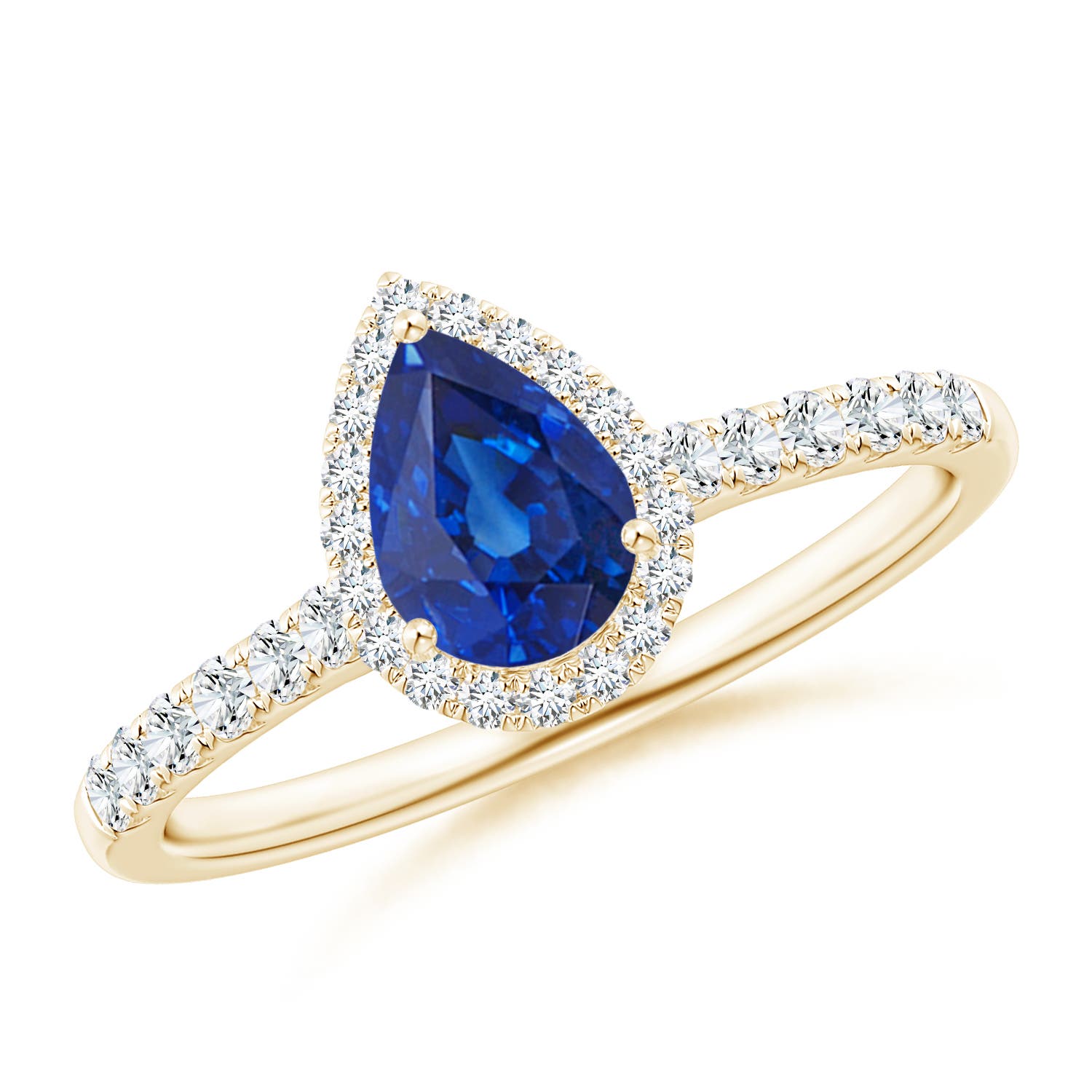 AAA - Blue Sapphire / 1.03 CT / 14 KT Yellow Gold